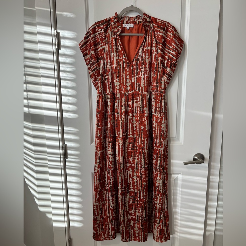 THML Rust and Cream Maxi Dress